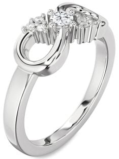 Diamond White Gold Infinity Round Promise Ring