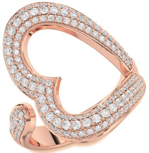 Diamond Rose Gold Heart Ring