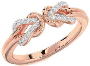 Diamond Rose Gold Infinity Knot Round Ring