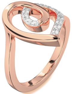 Diamond Rose Gold Heart Ring