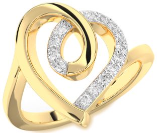Diamond Gold Heart Ring