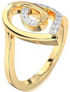 Diamond Gold Heart Ring