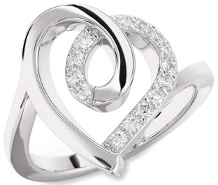 Diamond White Gold Heart Ring