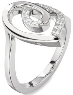 Diamond Platinum Heart Ring