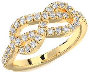 Diamond Gold Silver Infinity Ring