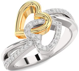 Diamond Platinum & Yellow Gold Heart Ring