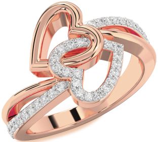 Diamond Rose Gold Heart Ring