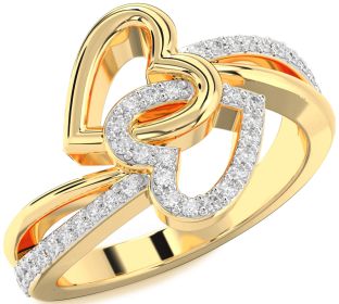 Diamond Gold Heart Ring