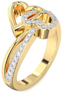 Diamond Gold Heart Ring