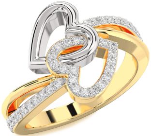 Diamond Platinum & Yellow Gold Heart Ring