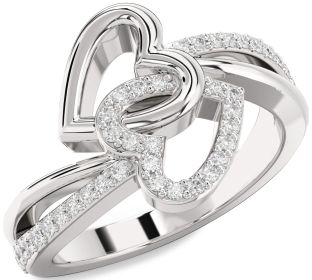 Diamond Platinum Heart Ring