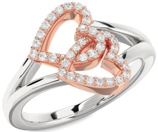 Diamond Platinum & Rose Gold Heart Ring