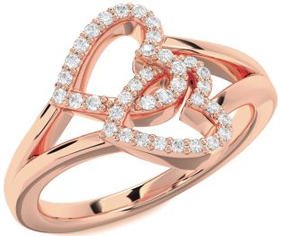 Diamond Rose Gold Heart Ring