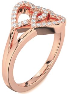 Diamond Rose Gold Heart Ring