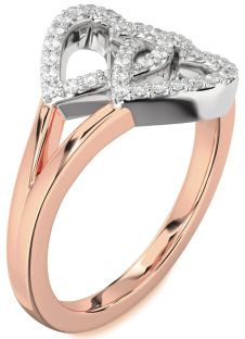 Diamond White Rose Gold Heart Ring