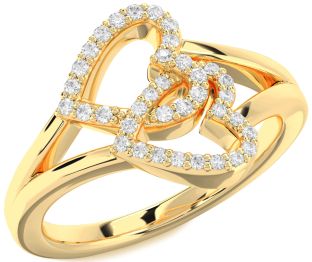 Diamond Gold Heart Ring