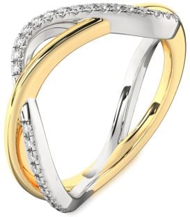 Diamond Silver & 10K gold Infinity Ring