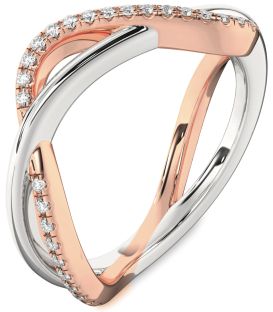 Diamond Platinum & Rose Gold Infinity Ring