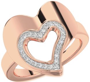 Diamond Rose Gold Heart Ring