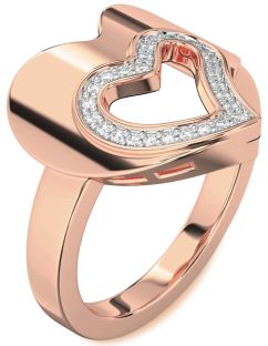 Diamond Rose Gold Heart Ring