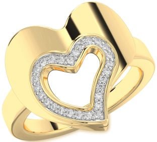 Diamond Gold Heart Ring