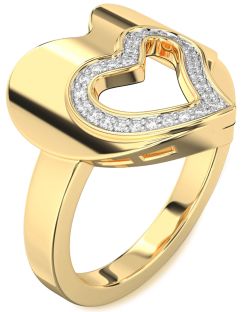 Diamond Gold Heart Ring