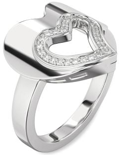 Diamond Platinum Heart Ring