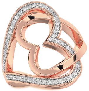 Diamond Rose Gold Heart Ring