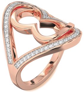 Diamond Rose Gold Heart Ring