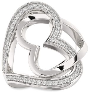 Diamond Platinum Heart Ring