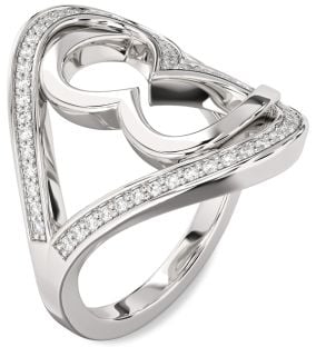 Diamond Platinum Heart Ring