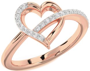 Diamond Rose Gold Heart Ring