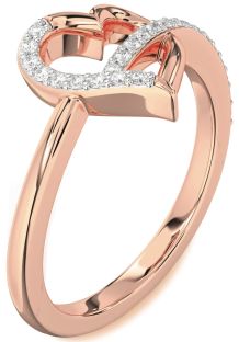 Diamond Rose Gold Heart Ring