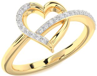 Diamond Gold Heart Ring