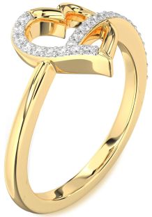 Diamond Gold Heart Ring