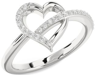 Diamond White Gold Heart Ring