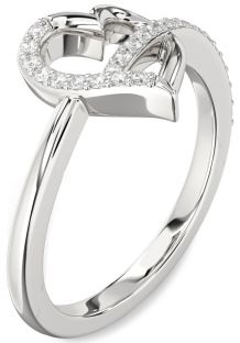 Diamond Platinum Heart Ring