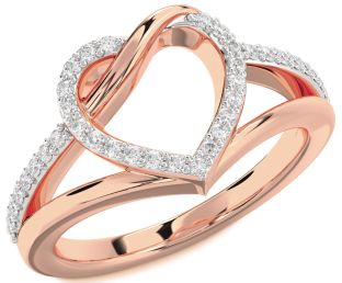 Diamond Rose Gold Heart Ring