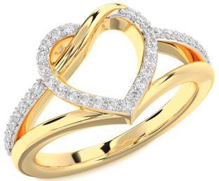 Diamond Gold Heart Ring
