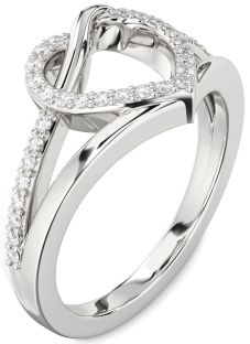 Diamond Platinum Heart Ring