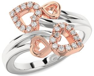 Diamond Platinum & Rose Gold Heart Ring