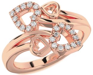 Diamond Rose Gold Heart Ring