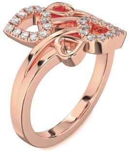 Diamond Rose Gold Heart Ring