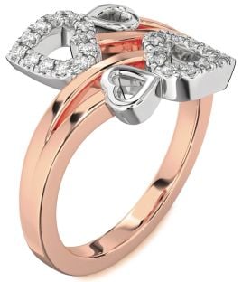 Diamond White Rose Gold Heart Ring