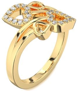 Diamond Gold Heart Ring