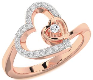Diamond Rose Gold Heart Promise Ring