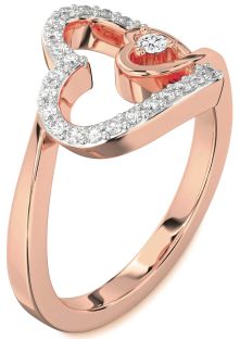 Diamond Rose Gold Heart Promise Ring