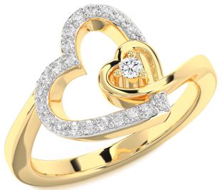 Diamond Gold Heart Promise Ring