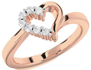 Diamond Rose Gold Heart Ring