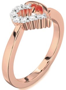 Diamond Rose Gold Heart Ring